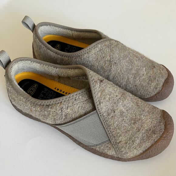 KEEN 'Howser' Women's 9.5 Slip On Comfort Shoe Beige Felted Wool Uppers - Picture 2 of 8